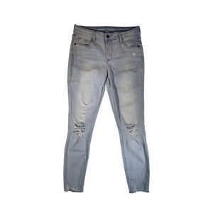 Old Navy Rockstar Mid Rise Distressed Skinny Jeans Light Wash Size 4